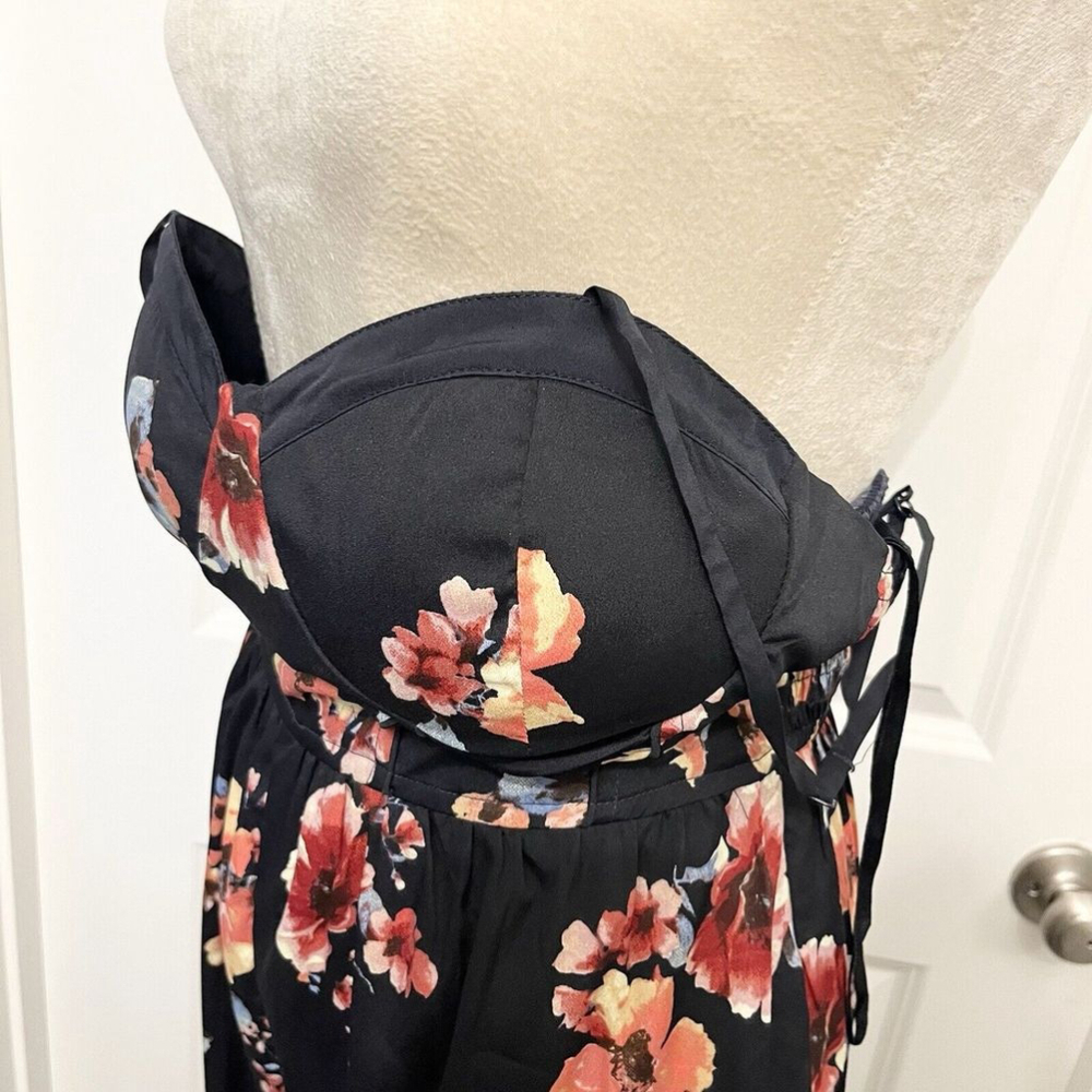 NWT Band Of‎ Gypsies Navy Jumpsuit Pink Floral- Womens Medium - Picture 8 of 16